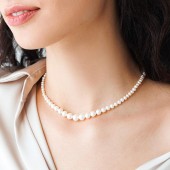 Colier perle naturale albe si argint 40 cm DiAmanti 232-47-G